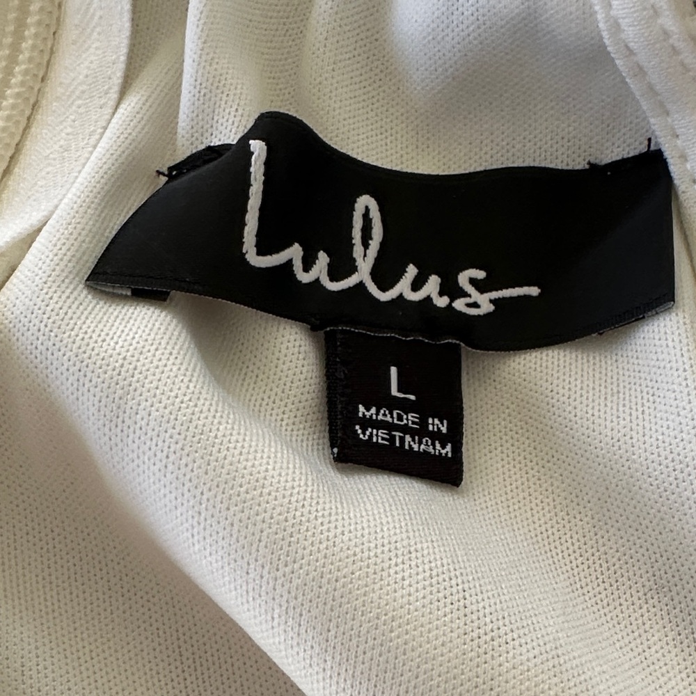 Lulu's White Lace Halter Sheath Dress - Picture 9 of 10